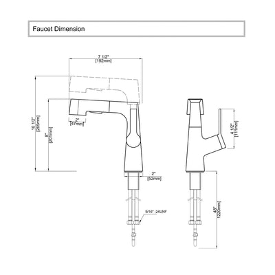 Metora Single-Hole Rotatable and Liftable Pull-Out Faucet-BF2203