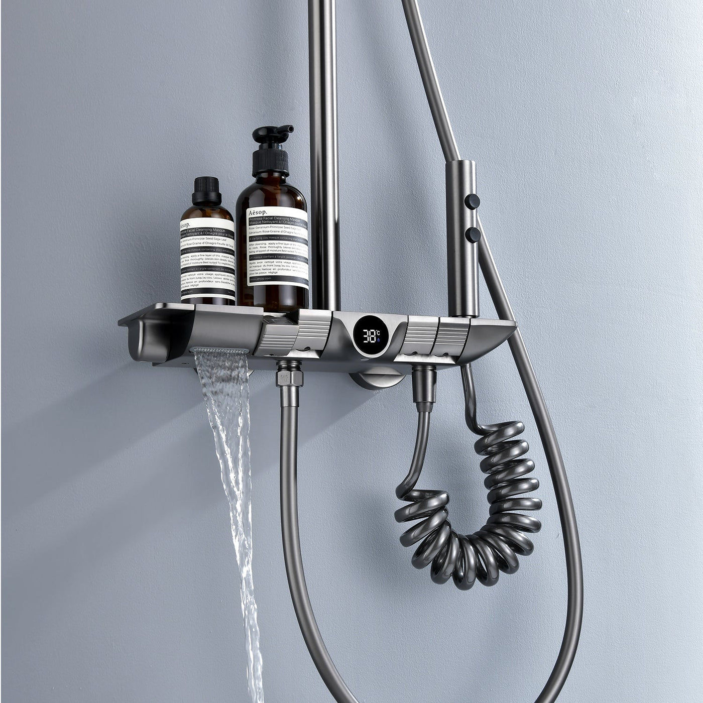 Metora Thermostatic Shower System with Temperature Display and 4 Water Outlet Modes-SST2204