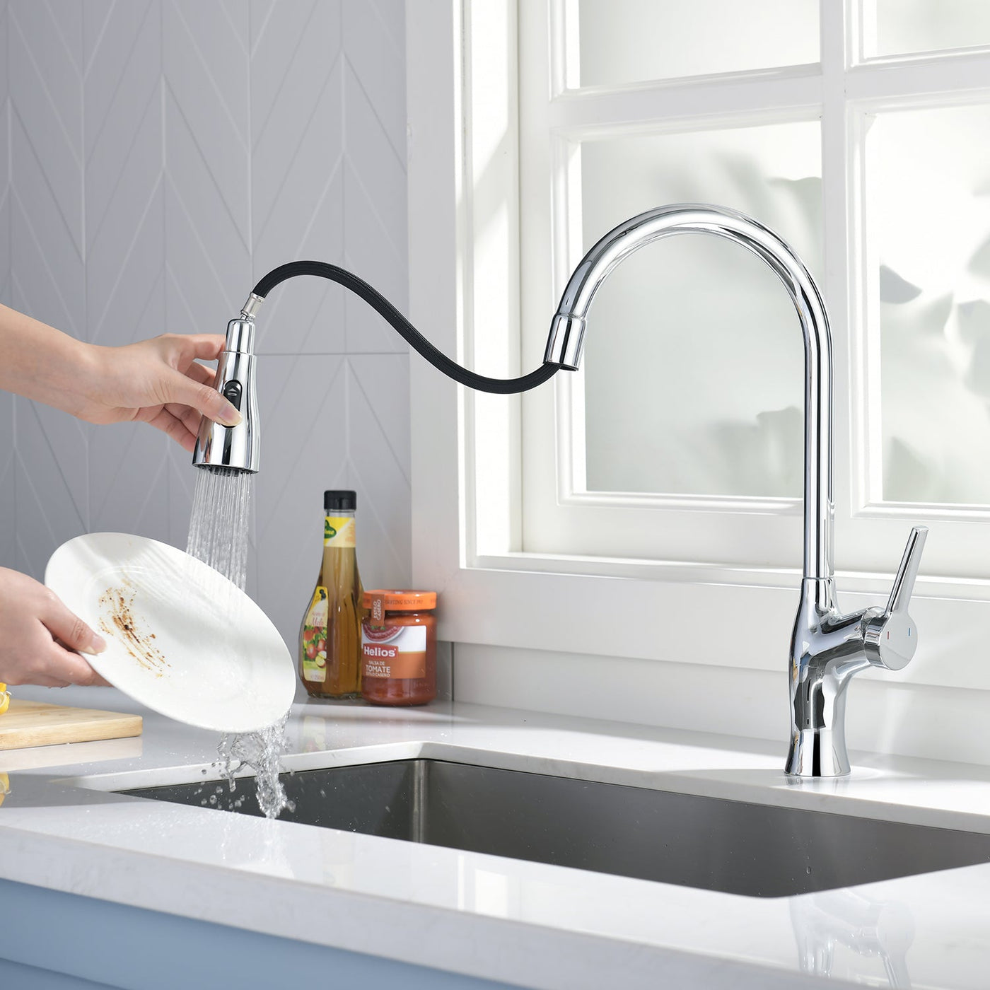 Metora Copper Kitchen Pull-Down Faucet with 3 Water Outlet Modes-KF2203