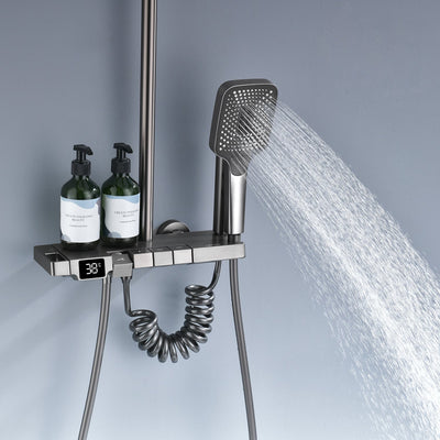 Metora Thermostatic Shower System with Temperature Display and 4 Water Outlet Modes-SST2203