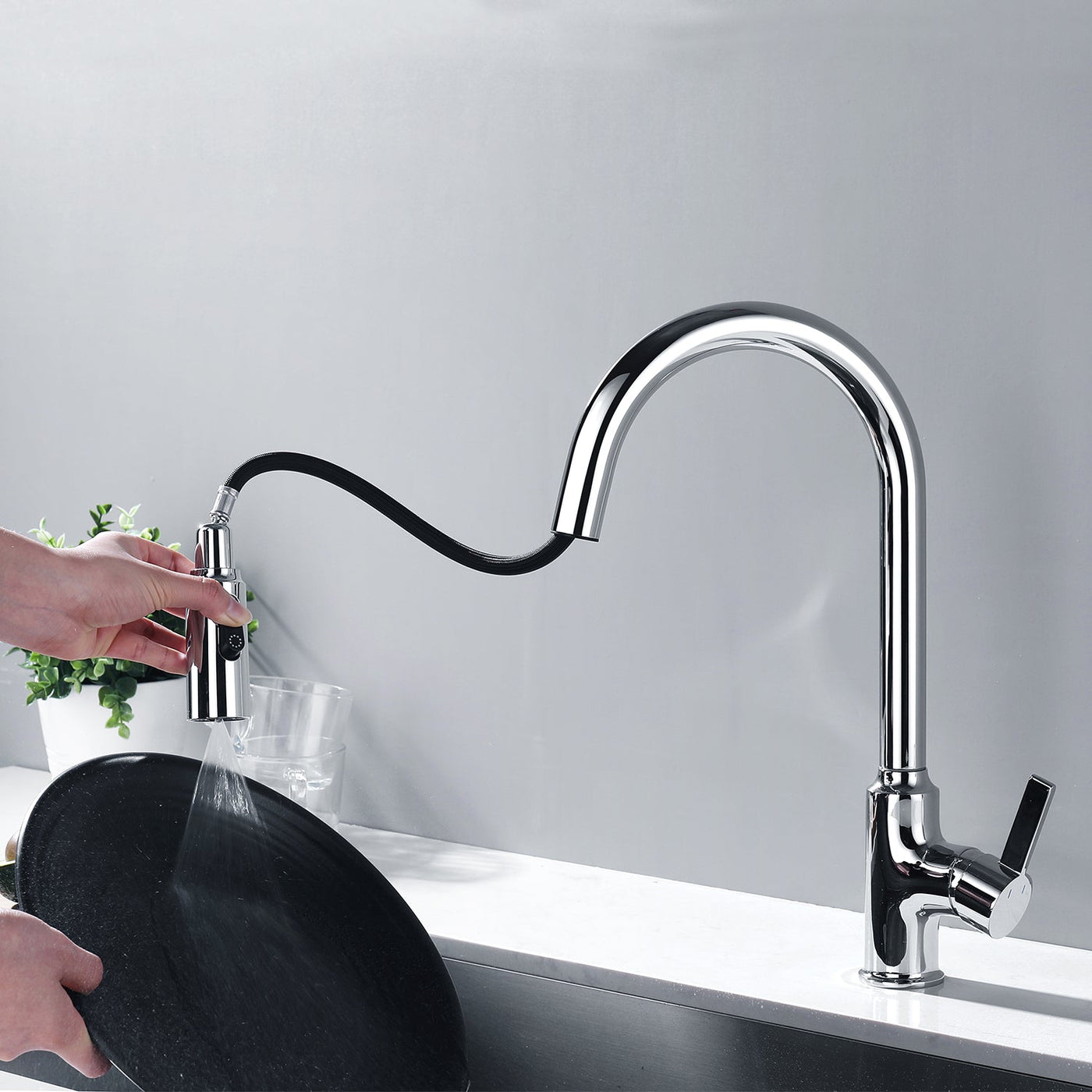 Metora Copper Kitchen Pull-Down Faucet with 3 Water Outlet Modes-KF2204