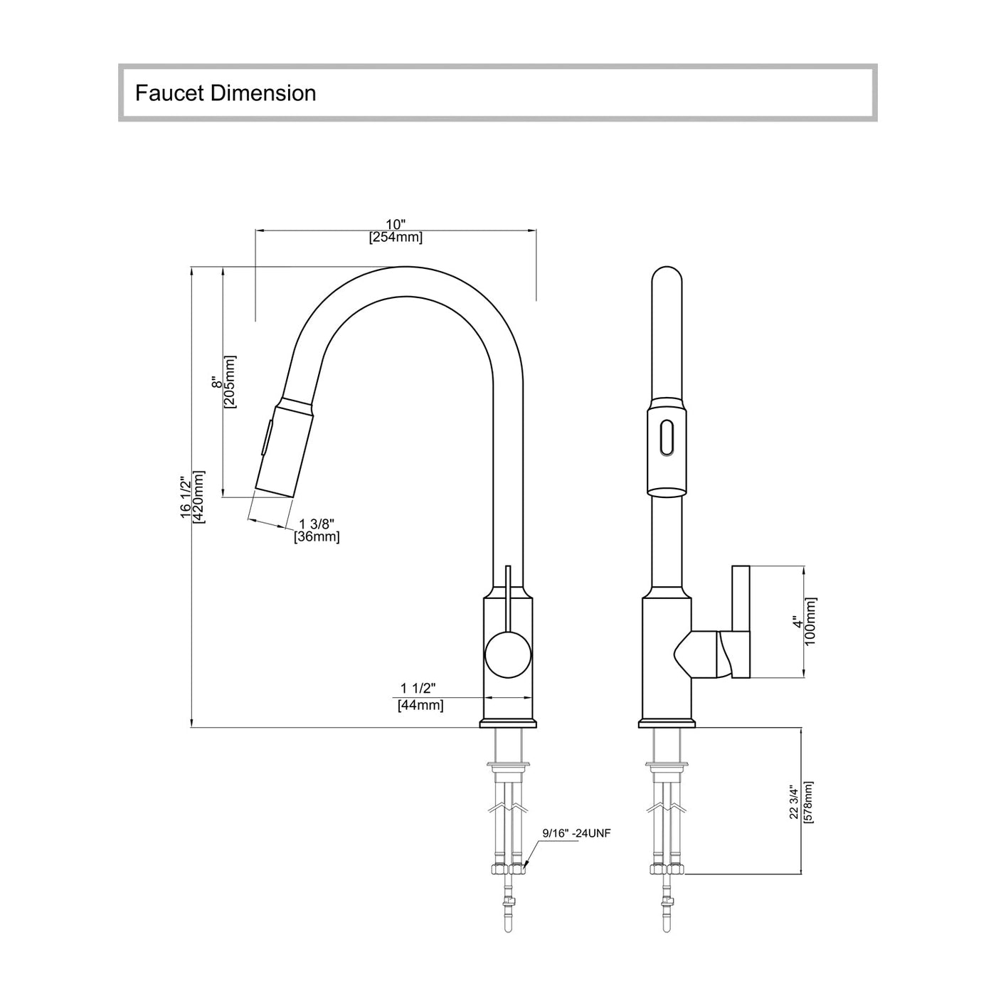 Metora Copper Kitchen Pull-Down Faucet with 3 Water Outlet Modes-KF2204