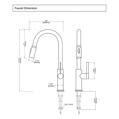 Metora Copper Kitchen Pull-Down Faucet with 3 Water Outlet Modes-KF2202