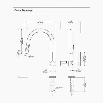 Metora Touchless Sensor & Pull-Down Kitchen Faucet with Temperature Display-KF2206