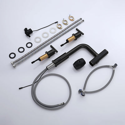 Metora Two-Handle Widespread Waterfall & Pull-Out Bathroom Faucet with Temperature Display-BFWS2401