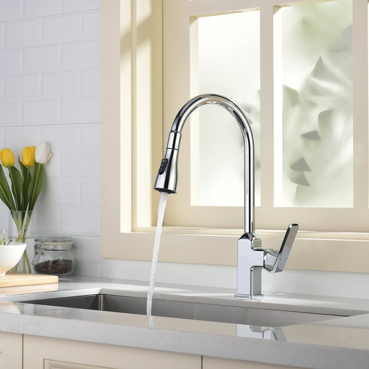 Metora Copper Kitchen Pull-Down Faucet with 3 Water Outlet Modes-KF2201