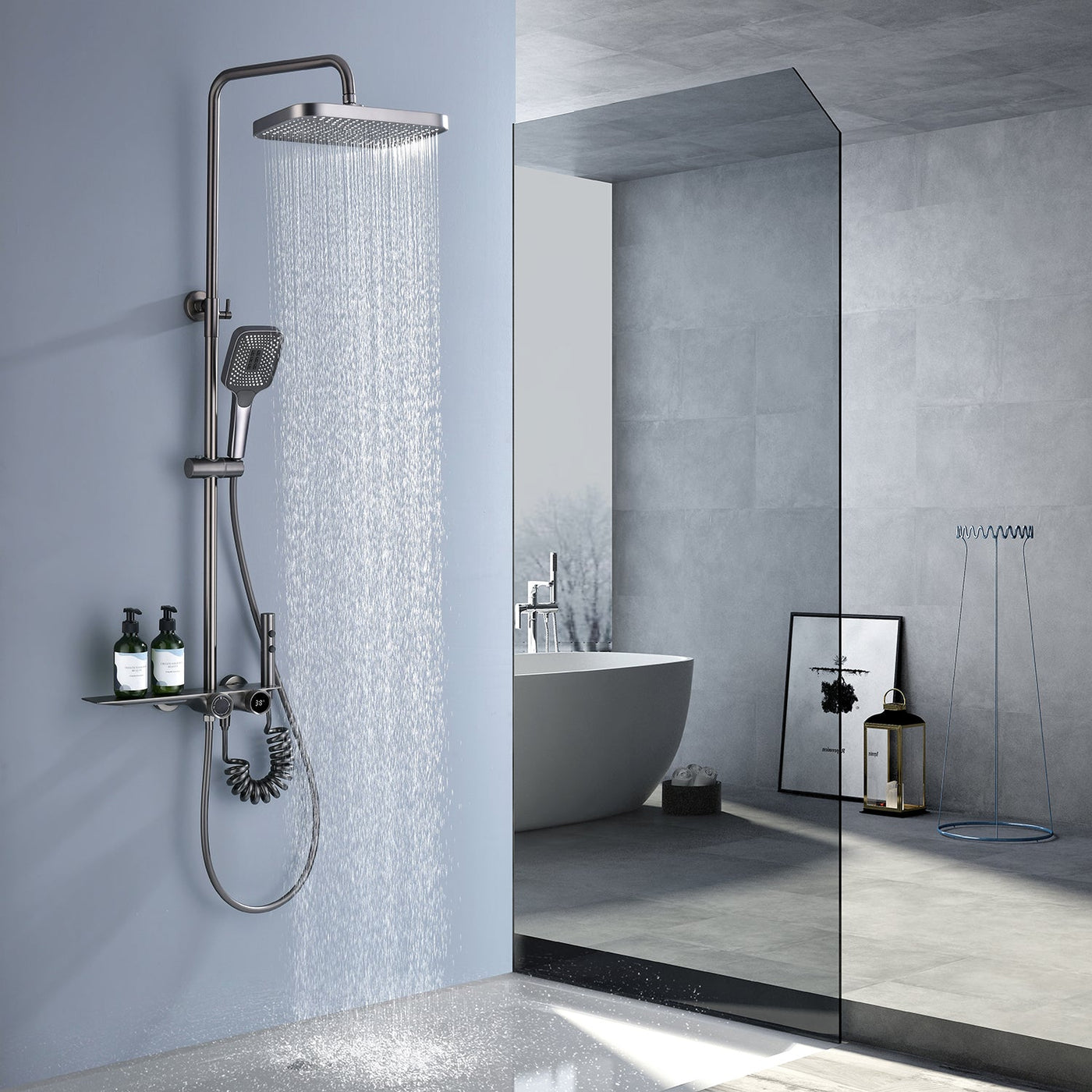 Metora Shower System with Temperature Display and 4 Water Outlet Modes-SST2201