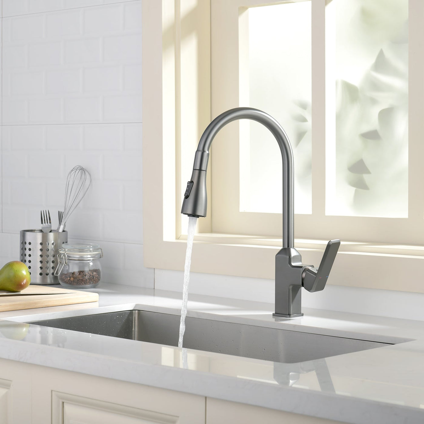 Metora Copper Kitchen Pull-Down Faucet with 3 Water Outlet Modes-KF2201