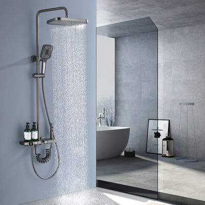Metora Thermostatic Shower System with Temperature Display and 4 Water Outlet Modes-SST2203
