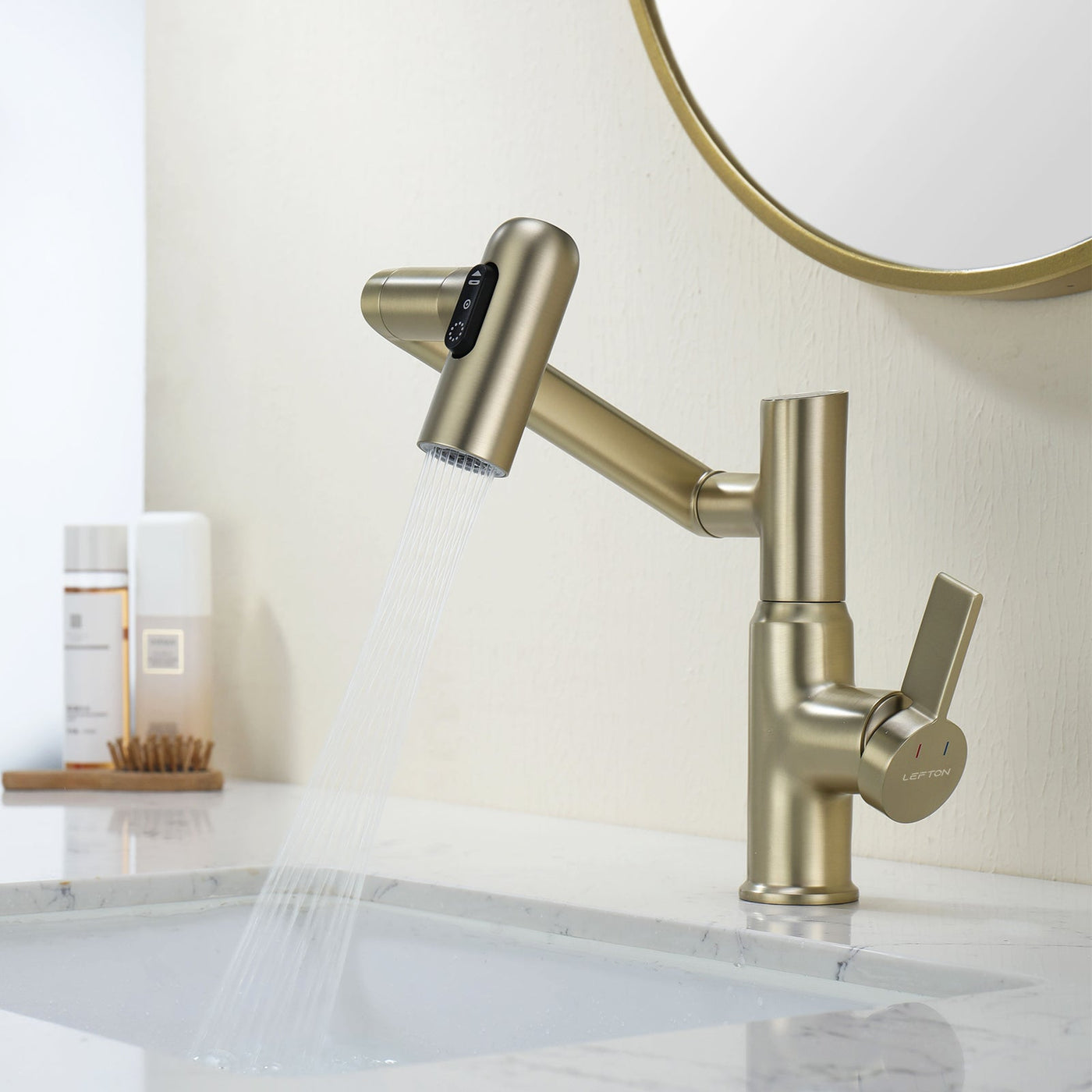 Metora Single-Hole Rotatable Faucet with Temperature Display-BF2204
