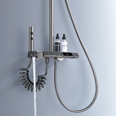Metora Thermostatic Shower System with Temperature Display and 4 Water Outlet Modes-SST2202