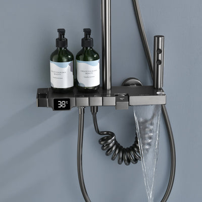 Metora Thermostatic Shower System with Temperature Display and 4 Water Outlet Modes-SST2203