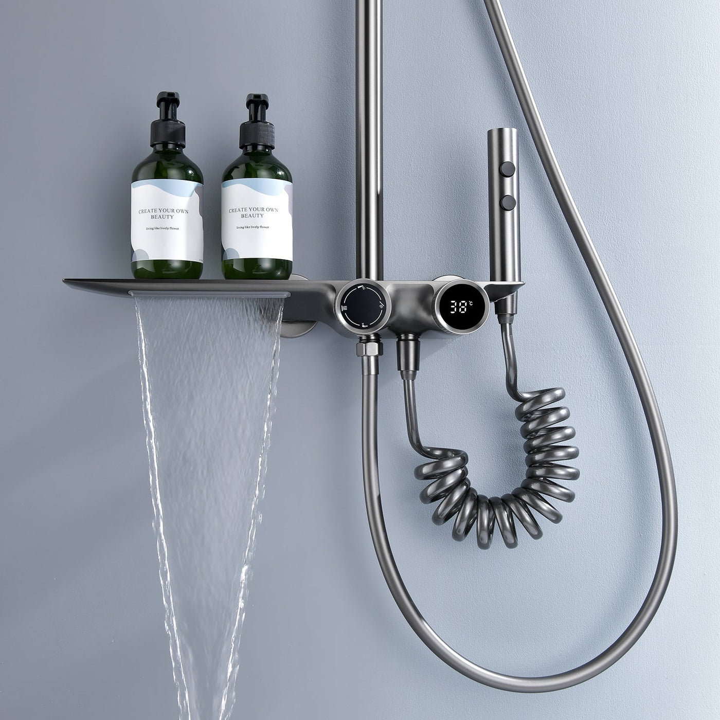 Metora Shower System with Temperature Display and 4 Water Outlet Modes-SST2201