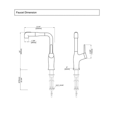 Metora Single-Hole Rotatable and Pull-Out Faucet-BF2205
