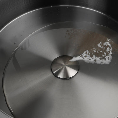 Metora Stainless Steel Round Countertop Bathroom Vessel Sink with Pop-Up Drain Stopper-BVS2401