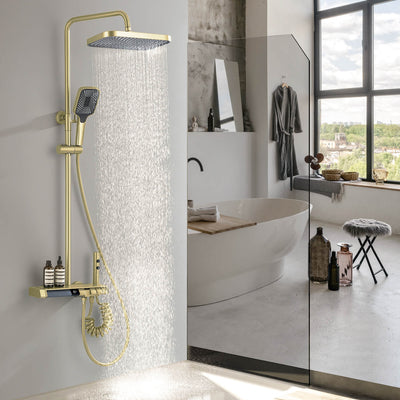 Metora Thermostatic Shower System with 5 Water Modes and Temperature Display Screen-SST2206