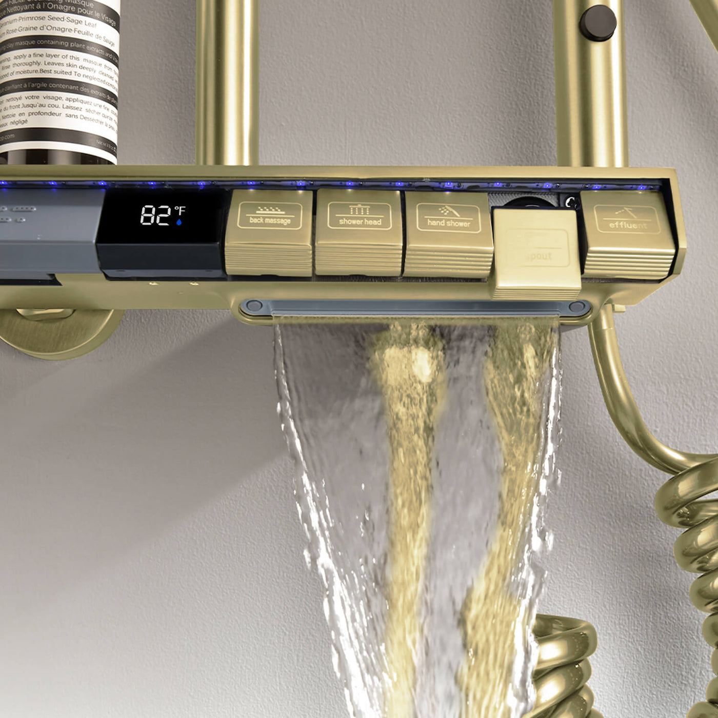 Metora Thermostatic Shower System with 5 Water Modes and Temperature Display Screen-SST2206