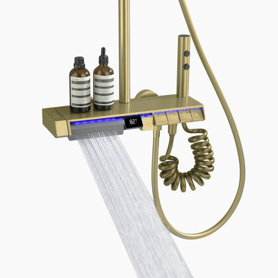 Metora Thermostatic Shower System with 5 Water Modes and Temperature Display Screen-SST2206