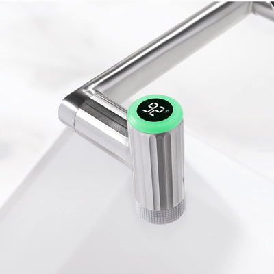 Metora 1080° Rotatable Single-Hole Bathroom Faucet With Temperature Display-BF2208-PRO