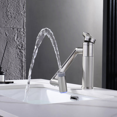 Metora 1080° Rotatable Single-Hole Bathroom Faucet With Temperature Display-BF2208-PRO