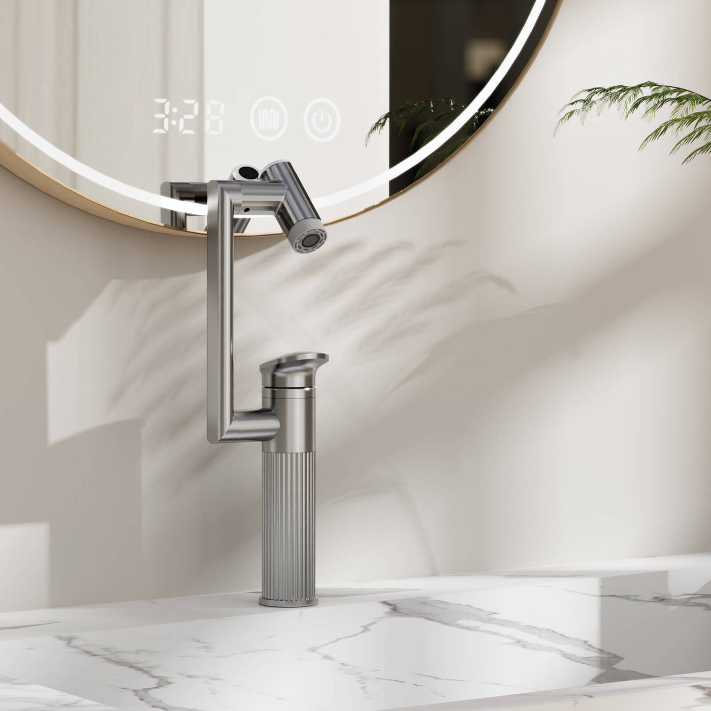 Metora 1080° Rotatable Single-Hole Bathroom Faucet With Temperature Display-BF2208-PRO