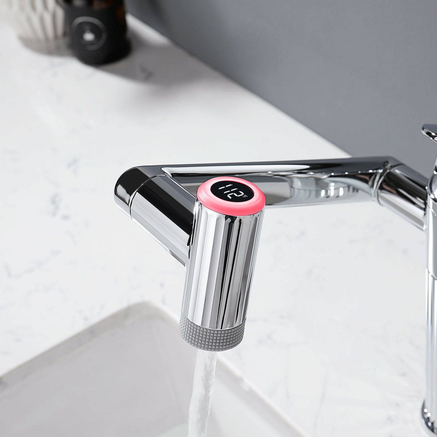 Metora 1080° Rotatable Single-Hole Bathroom Faucet With Temperature Display-BF2208-PRO
