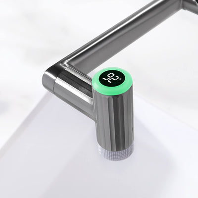 Metora 1080° Rotatable Single-Hole Bathroom Faucet With Temperature Display-BF2208-PRO