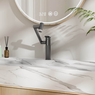 Metora 1080° Rotatable Single-Hole Bathroom Faucet With Temperature Display-BF2208-PRO