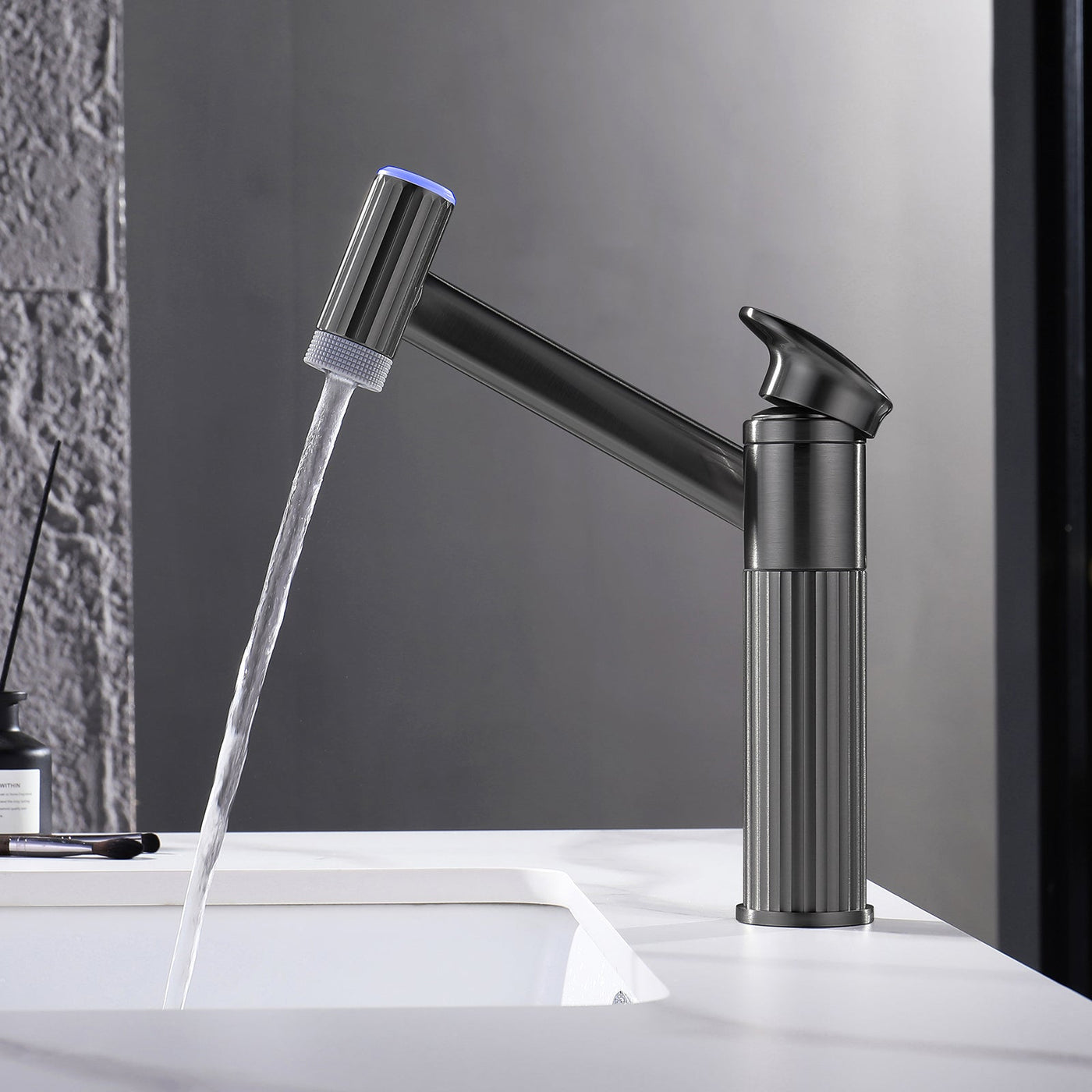 Metora 1080° Rotatable Single-Hole Bathroom Faucet With Temperature Display-BF2208-PRO