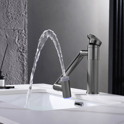 Metora 1080° Rotatable Single-Hole Bathroom Faucet With Temperature Display-BF2208-PRO
