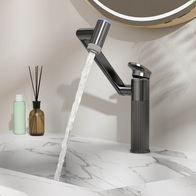 Metora 1080° Rotatable Single-Hole Bathroom Faucet With Temperature Display-BF2208-PRO