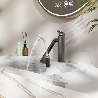 Metora 1080° Rotatable Single-Hole Bathroom Faucet With Temperature Display-BF2208-PRO