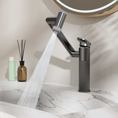 Metora 1080° Rotatable Single-Hole Bathroom Faucet With Temperature Display-BF2208-PRO