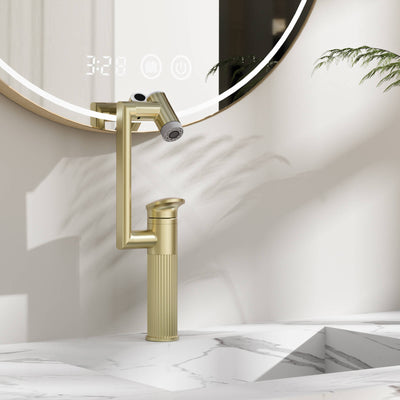 Metora 1080° Rotatable Single-Hole Bathroom Faucet With Temperature Display-BF2208-PRO