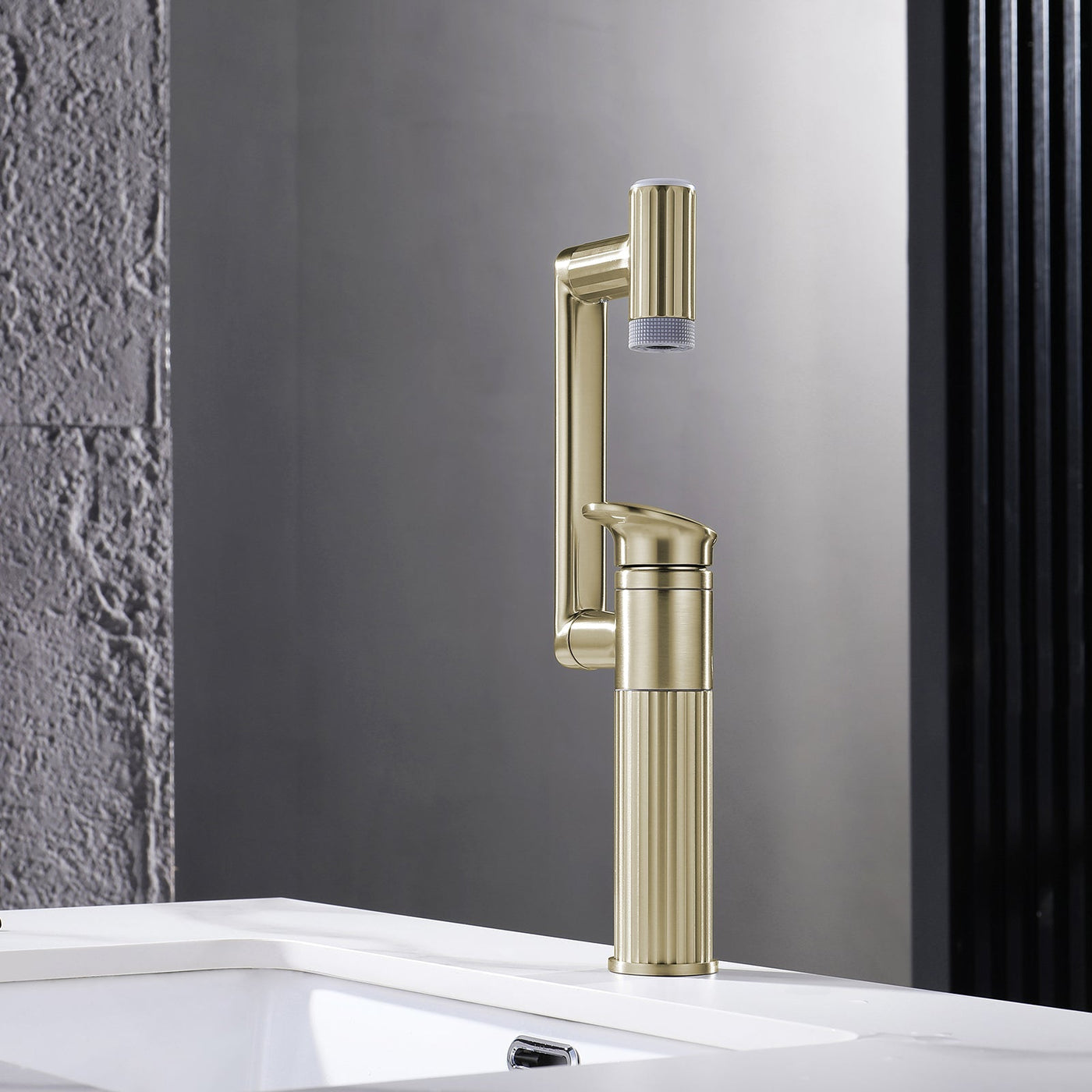 Metora 1080° Rotatable Single-Hole Bathroom Faucet With Temperature Display-BF2208-PRO