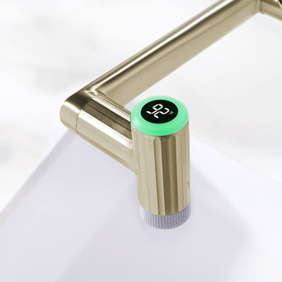 Metora 1080° Rotatable Single-Hole Bathroom Faucet With Temperature Display-BF2208-PRO