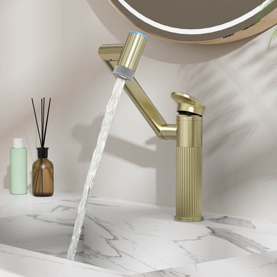 Metora 1080° Rotatable Single-Hole Bathroom Faucet With Temperature Display-BF2208-PRO