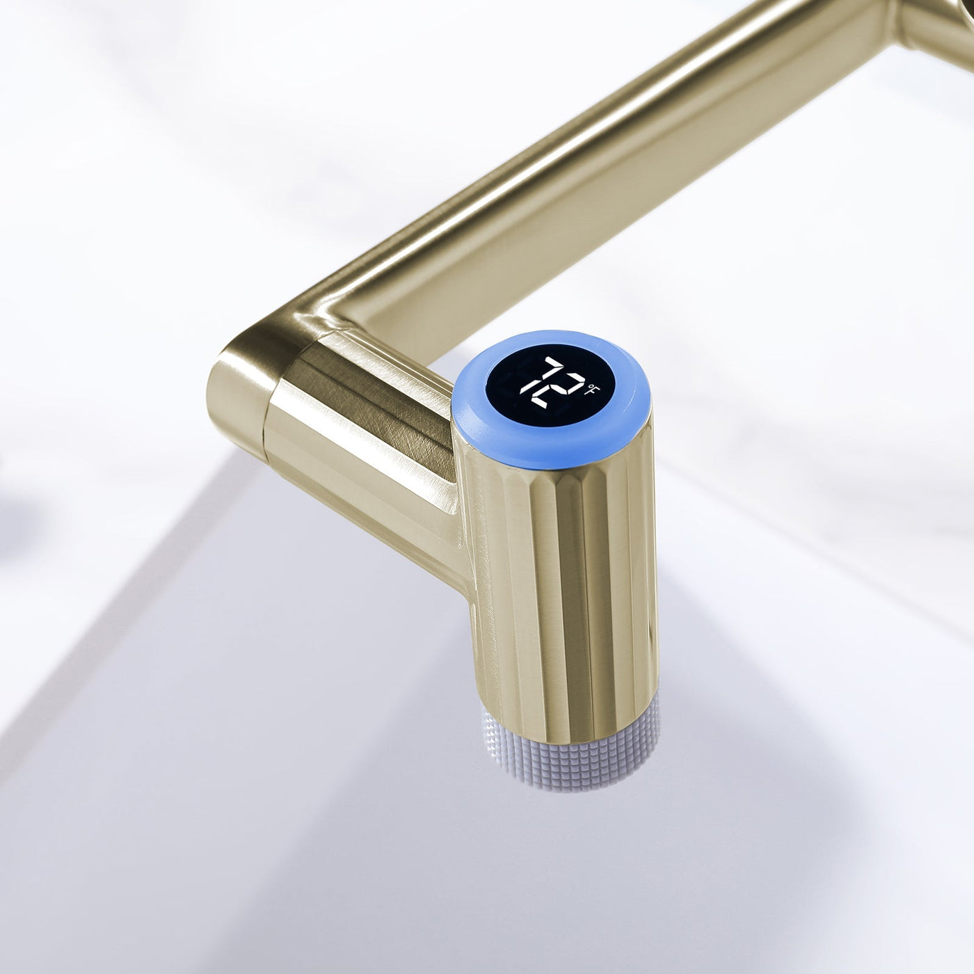 Metora 1080° Rotatable Single-Hole Bathroom Faucet With Temperature Display-BF2208-PRO