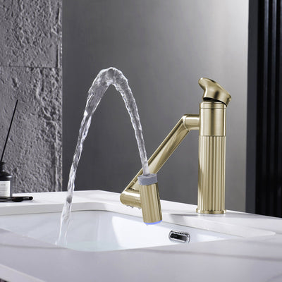 Metora 1080° Rotatable Single-Hole Bathroom Faucet With Temperature Display-BF2208-PRO