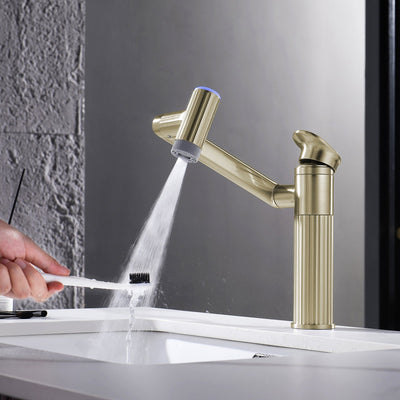 Metora 1080° Rotatable Single-Hole Bathroom Faucet With Temperature Display-BF2208-PRO