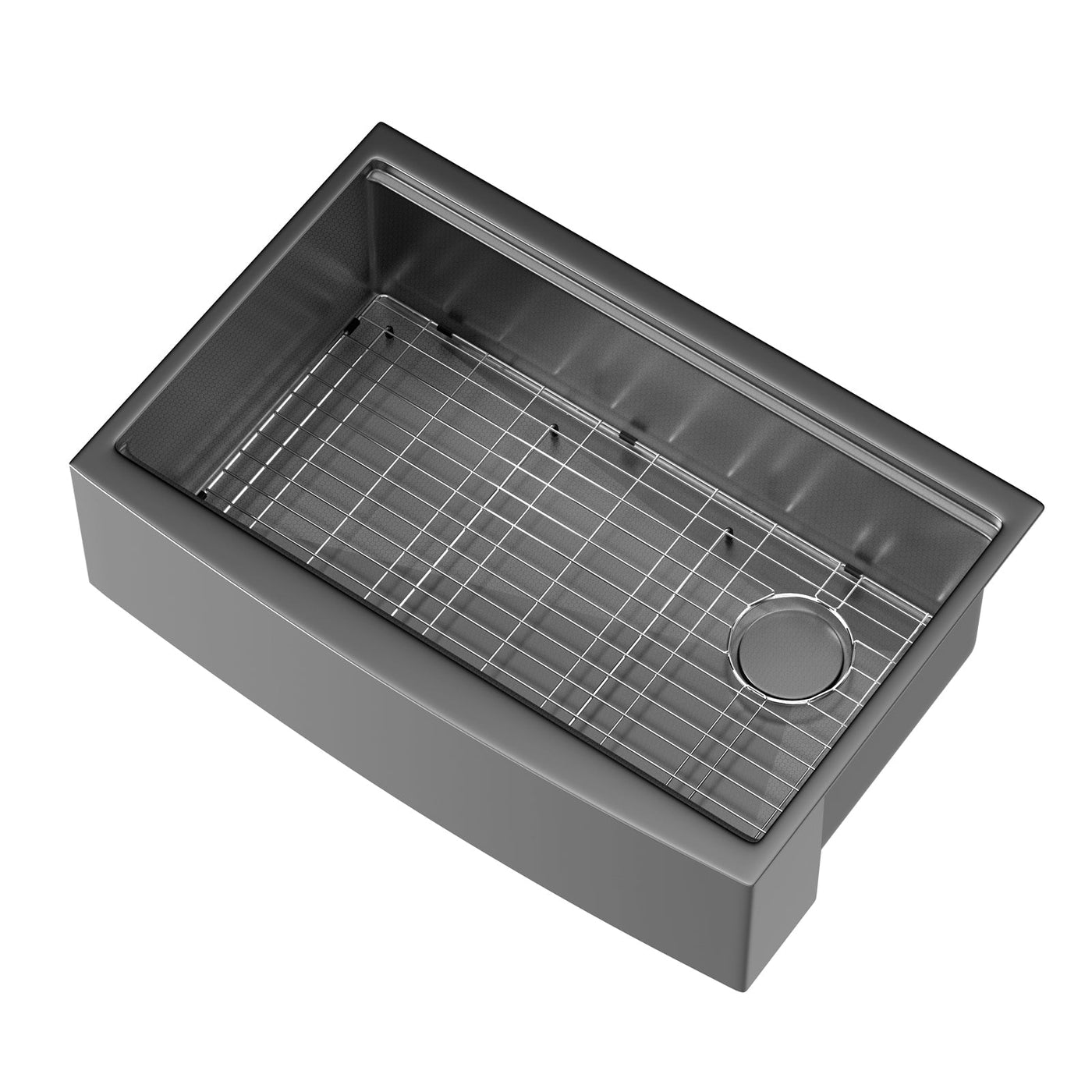 Metora 33"x 22" Apron Front Single Bowl Stainless Steel Farmhouse Kitchen Sink With Grid and Basket Strainer-FS2501