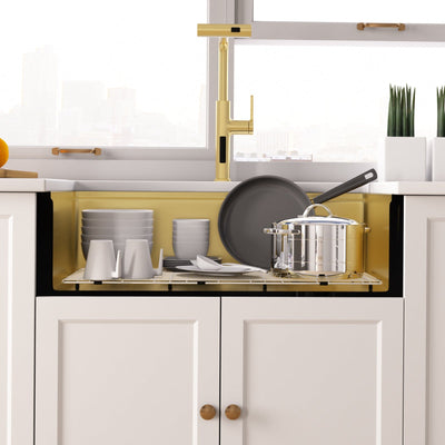 Metora 33"x 22" Apron Front Single Bowl Stainless Steel Farmhouse Kitchen Sink With Grid and Basket Strainer-FS2501