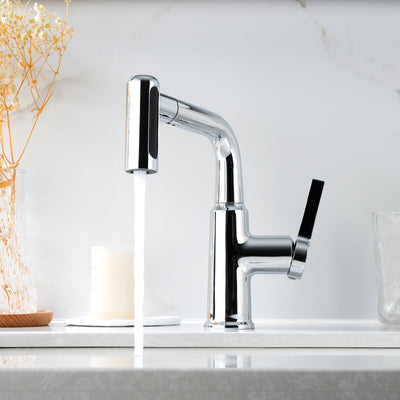 Metora Single-Hole Waterfall & Pull-Out Liftable Bathroom Faucet-BF2209