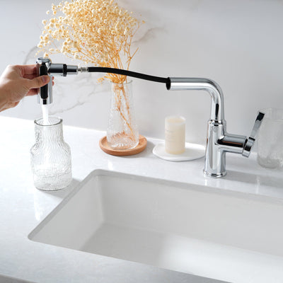 Metora Single-Hole Waterfall & Pull-Out Liftable Bathroom Faucet-BF2209