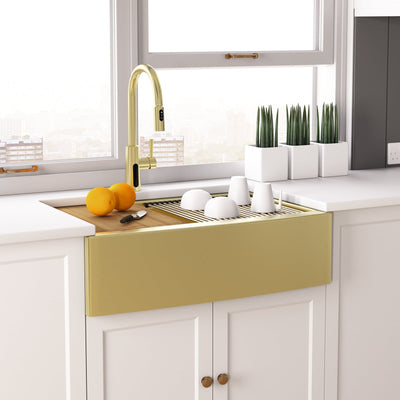 Metora Modern Pull-Down Kitchen Faucet with Temperature Display-KF2501