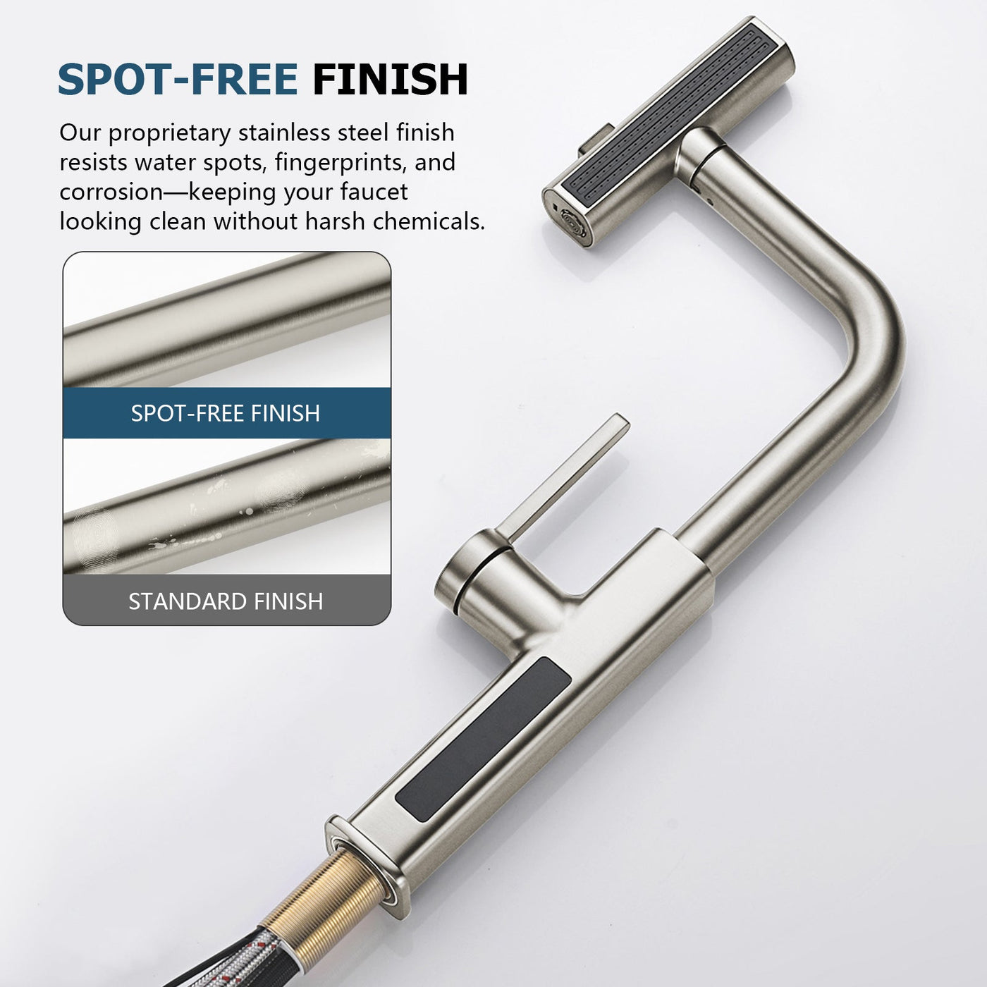 Metora Waterfall & Pull-Out Kitchen Faucet with Temperature Display-KF2209