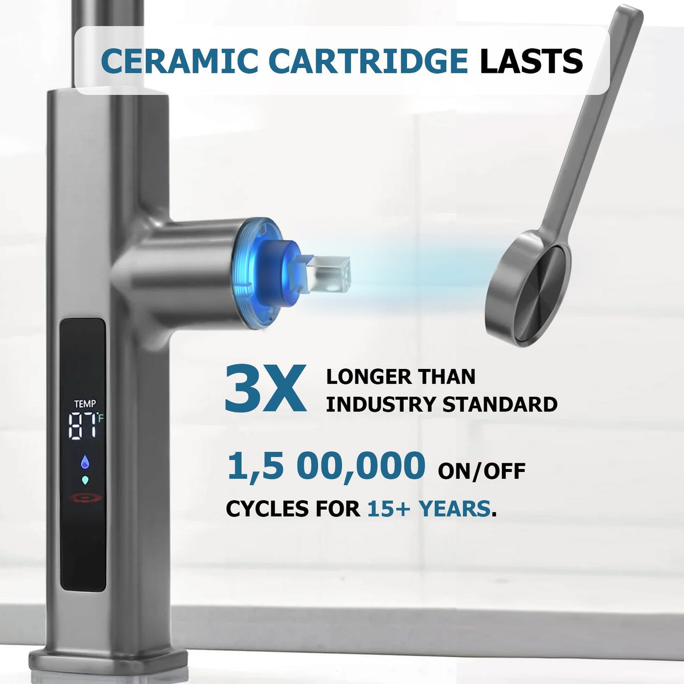 Metora 33"x 22" Stainless Steel Farmhouse Kitchen Sink-FS2501 with Waterfall & Pull-Out Kitchen Faucet-KF2209