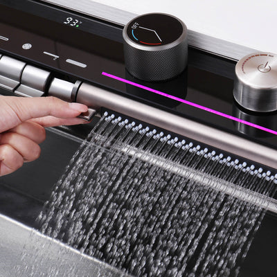 Metora 33"x22" Stainless Steel Workstation Kitchen Sink with Pull-out Faucet & Digital Display-KS2207L-PRO