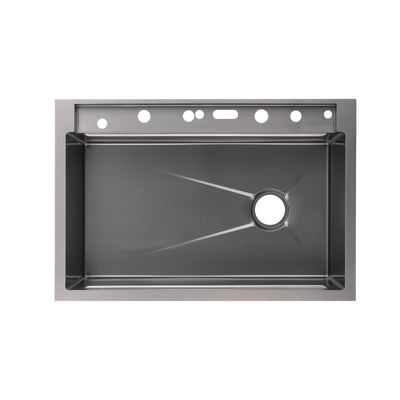 Metora 33"x22" Stainless Steel Workstation Kitchen Sink with Pull-out Faucet & Digital Display-KS2207L-PRO