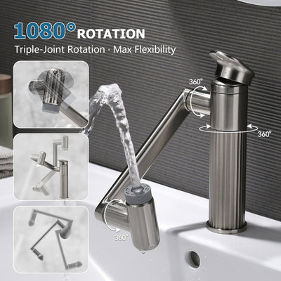 Metora 360° Rotatable Single-Hole Bathroom Faucet-BF2208